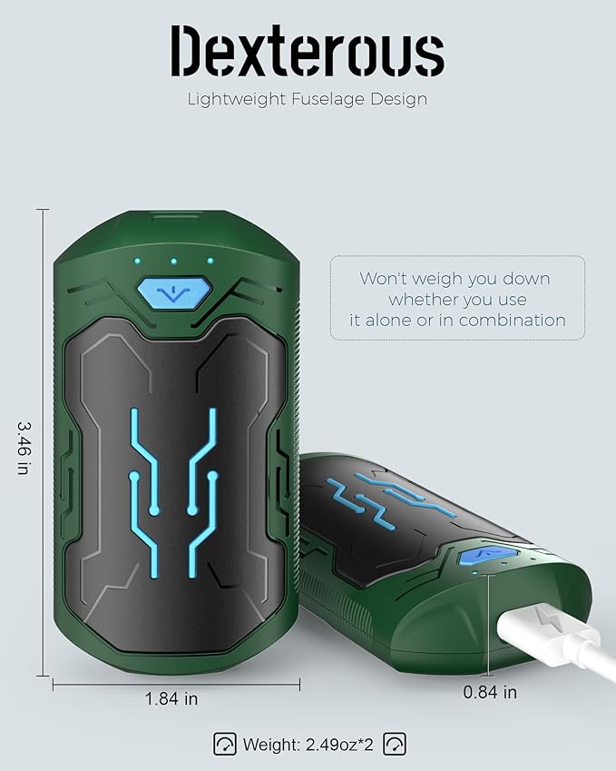 Hand Warmers Rechargeable 2 Pack, ROFWIZ 6000mAh Electric Portable Pocket Heater, are Great Warm Gifts for Women, Men, Heat Therapy, Raynauds, Outdoors, Hunting, Golf, Camping Gear