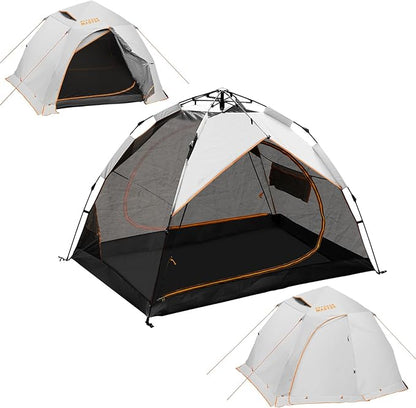 OutdoorMaster 2 Person Camping Tent, 4 Seasons Lightweight Backpacking Canopy, Waterproof and Weatherproof Sun Shelter, Double Layer Outdoor Cabana for Camping, Hiking and Mountaineering