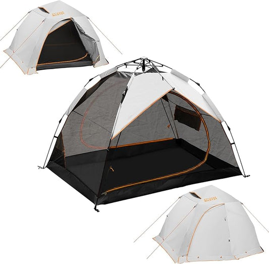 OutdoorMaster 2 Person Camping Tent, 4 Seasons Lightweight Backpacking Canopy, Waterproof and Weatherproof Sun Shelter, Double Layer Outdoor Cabana for Camping, Hiking and Mountaineering