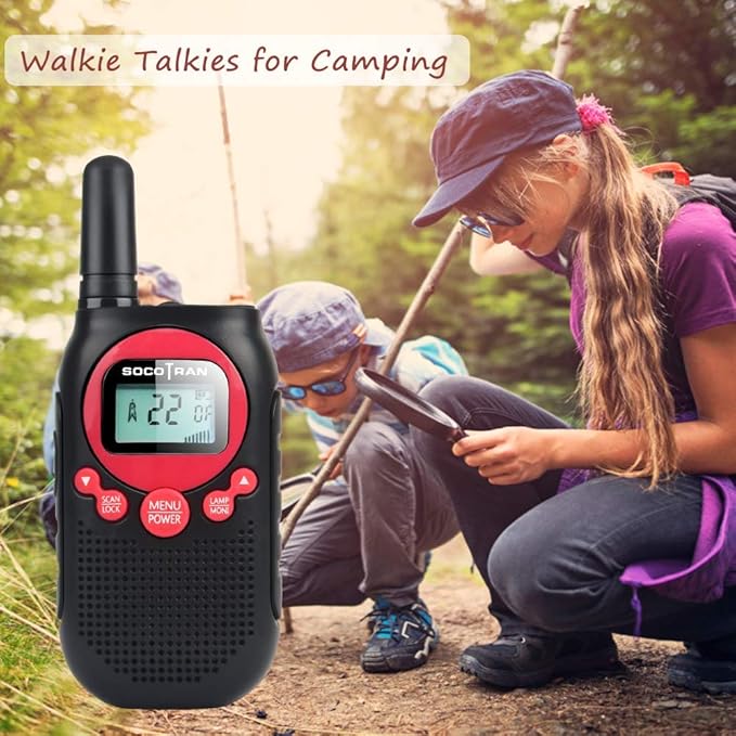 Rechargeable Walkie Talkies for Adults Long Range 5 Miles USB Charger 22CH VOX Flashlight LCD FRS Two Way Radio Rechargeable Li-ion Battery 2 Pack for Camping Family Road Trip Hiking Walky Talky