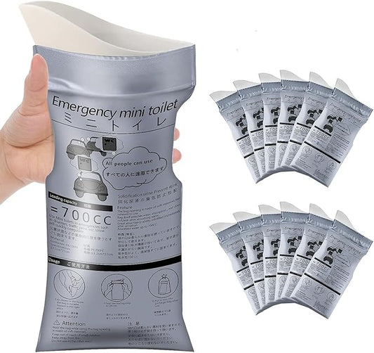 LePvo 12 Pack Disposable Urine Bags, 700ML Travel Pee Bags Unisex Urinal Bag Vomit Bag for Travel Traffic Jam Emergency Portable Car Vomit Bag Disposable Urine Bag for Men Women Kids