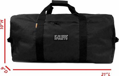 Heavy Duty Cargo Duffel Large Sport Gear Drum Set Equipment Hardware Travel Bag Rooftop Rack Bag (21" x 10" x 9", Black)