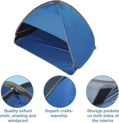 Pop Up Beach Sun Tent, 1 Person, Blue, 31.51 x 19.69 x 21.65 Inches, Sun Shelter, Sun Protection, Beach
