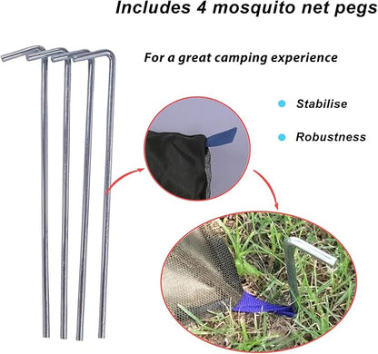 Mosquito Net Tent,7.2x3.9x3.28 FT Outdoor Mosquito Net for Camping and Hiking with Tent pegs,Bug Net,Bed Net,Mosquito Tent,Bed Tent,Bug Netting for Bed without Sleeping Mat(Green)