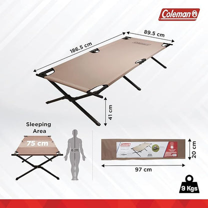 Coleman Trailhead II Camping Cot Easy-to-Assemble Folding Cot Supports Campers up to 6ft 2in or 300lbs Great for Camping Lounging & Elevated Sleeping
