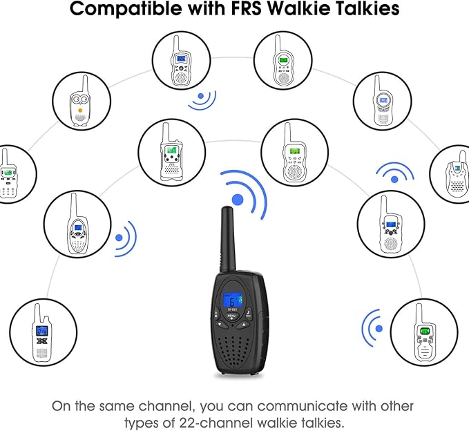 Walkie Talkies for Adults, Topsung M880 FRS Two Way Radio Long Range with VOX Belt Clip/Hand Held Walky Talky with 22 Channel 3 Miles for Family Home Cruise Ship Camping Hiking (Black 2 in 1)