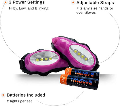 2-Pc Flashlights for Runners and Walkers - Dog Walking Flashlight - Grab and Go Lightweight Night Running Light (Black)