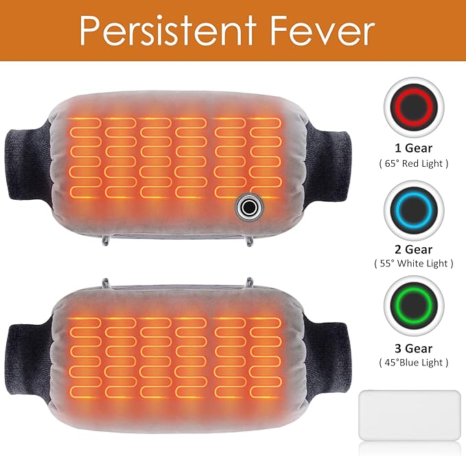 Hand warmers Rechargeable, Portable Graphene Heated Gloves Handwarmers Bag with 10000MAH Power Bank,2 Heating Area&3 Heat Modes, Fast Electric Heating Pouch for Women,Kids, Hunting,Camping&Xmas Gifts