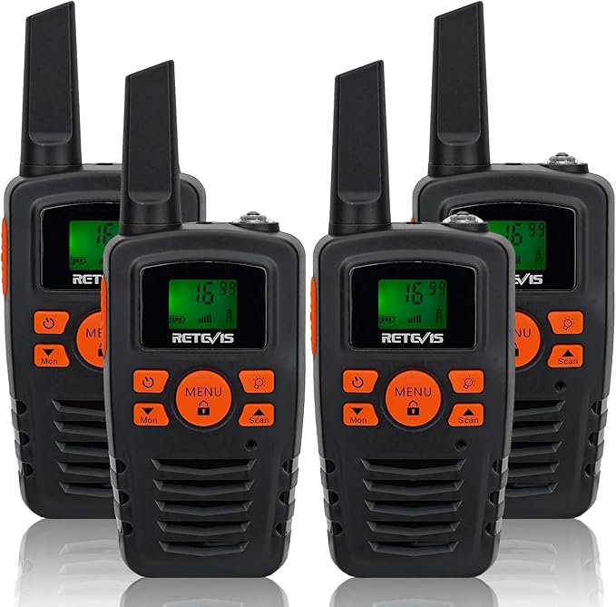Retevis RA35 Walkie Talkie for Adults Kids, Long Range Walkie Talkies, Family 2 Way Radio 22 FRS Channels with LED Flashlight VOX LCD Display, for Women Kids Camping Hiking Cruise Ship(4 Pcs)