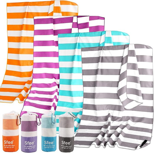 Sfee 2 in 1 Microfiber Oversized Beach Towel, Quick Dry Towel Travel Towel Camping Towel Super Absorbent Compact Lightweight Sports Towel Gym Towel for Beach,Gym, Hiking, Pool, Backpacking, Bath, Yoga
