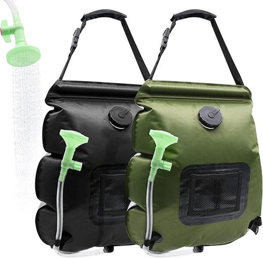 Solar Shower Bag, 1/2/4 Pack 5 Gallons/20L Camping Shower Bag, Portable Shower Bag with Removable Hose and On-Off Switchable Shower Head for Camping Beach Swimming Outdoor Traveling Hiking