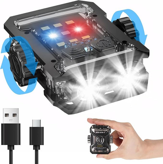 LED Mini Flashlight With Magnet, 6 Modes Super Bright EDC Flashlight, Type-C Rechargeable, Waterproof Keychain Flashlight With White Red Blue Lights, Pocket Flashlight For Hiking, Camping, Rescue