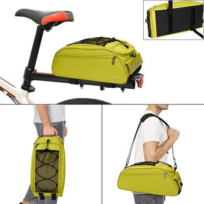 MOSISO Bike Rack Bag, Waterproof Bicycle Trunk Pannier Rear Seat Pouch Cycling Bike Carrier Backseat Storage Luggage Saddle Shoulder Bag