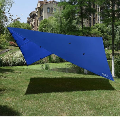 Gold Armour Rainfly Tarp Hammock, Premium 14.7ft/12ft/10ft/8ft Rain Fly Cover, Waterproof Ultralight Camping Shelter Canopy, Survival Equipment Gear Camping Tent Accessories (Blue 10ft x 10ft)