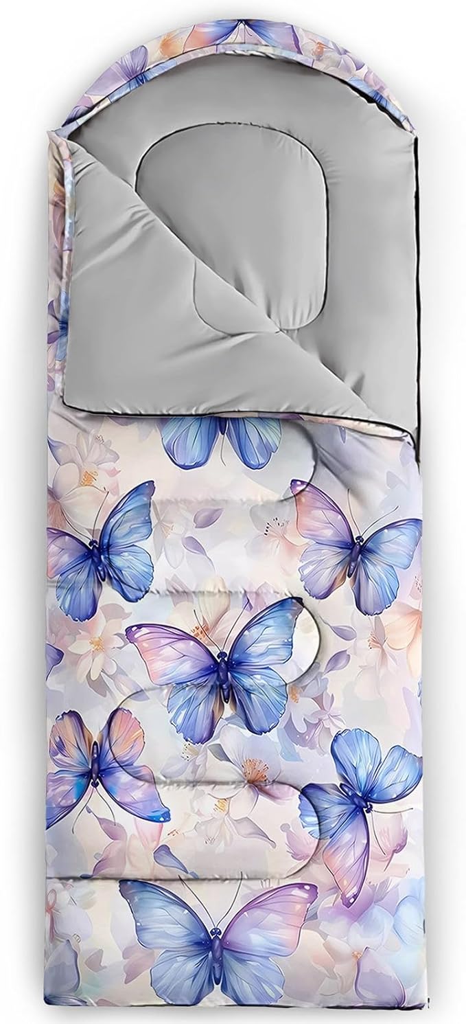 Kids Sleeping Bag for Boys Girls,Western Cowboy Print-Lightweight Warm Portable Outdoor Indoor-Waterproof Cold Weather Resistant Sleeping Bag for Camping Hiking