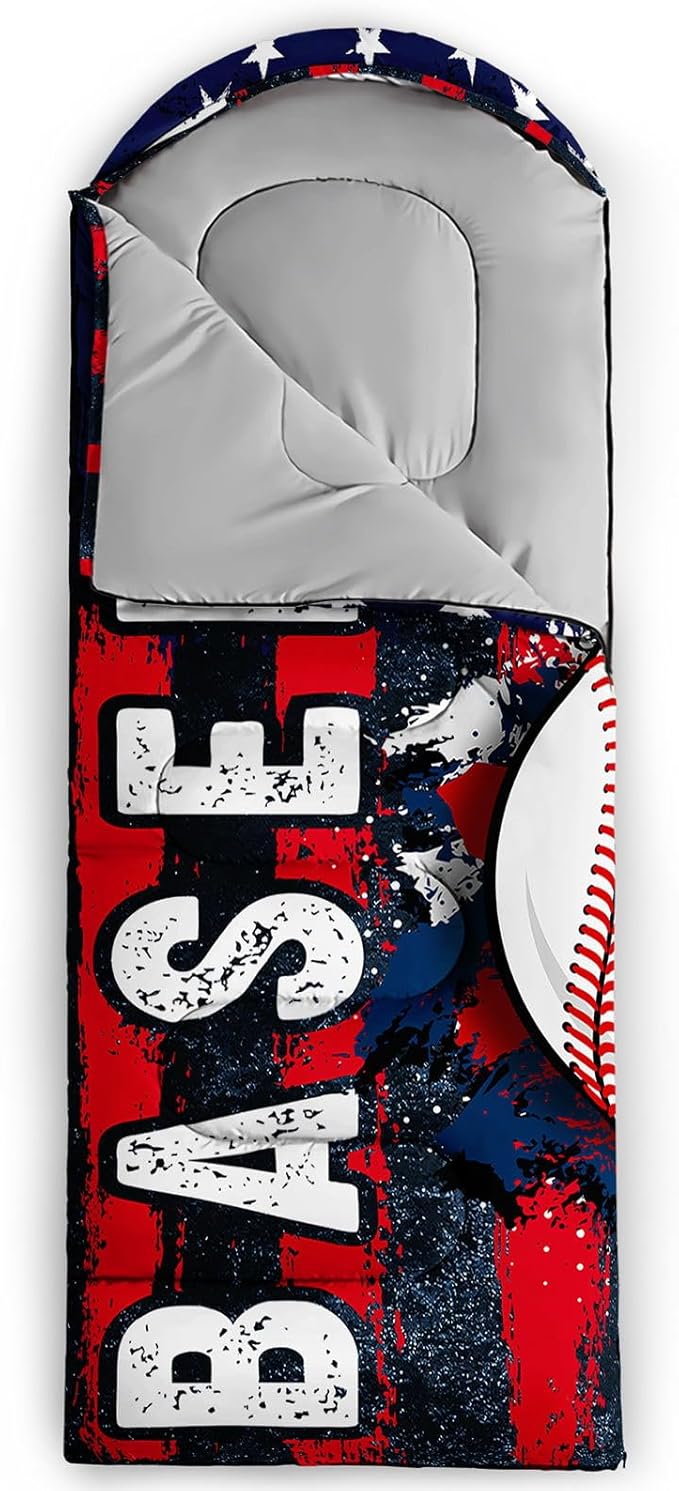 Kids Sleeping Bag for Boys Girls,Western Cowboy Print-Lightweight Warm Portable Outdoor Indoor-Waterproof Cold Weather Resistant Sleeping Bag for Camping Hiking
