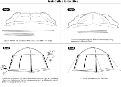 iCool Screen House 11 x 11 Ft Screened Mesh Net Wall Canopy Tent Screen Shelter Gazebos for Patios Outdoor Camping Activities - Beige