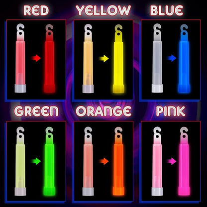 100 Pcs Ultra Bright Glow Sticks in Bulk 4 Inch Camping Glow Sticks Glow in The Dark Light Sticks for Wedding Parties and Activities Emergency Light with 12 Hours Duration