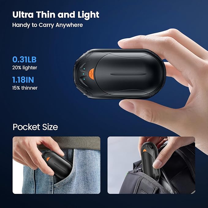 AI Hand Warmers Rechargeable 2 Pack,6000mAh Rechargeable Hand Warmer,20Hrs Long Heating Electric Hand Warmer,Portable Pocket Heater,Pocket Size Hand Warmer, Gifts for Christmas,Camping,Hunting