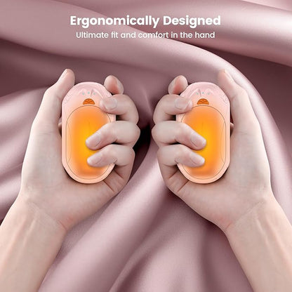 AI Hand Warmers Rechargeable 2 Pack,6000mAh Rechargeable Hand Warmer,20Hrs Long Heating Electric Hand Warmer,Portable Pocket Heater,Pocket Size Hand Warmer, Gifts for Christmas,Camping,Hunting