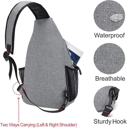MOSISO Rope Sling Backpack (Up to 13 inch), Multipurpose Crossbody Chest One Shoulder Outdoor Travel Hiking Daypack