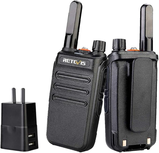 Retevis RB35 Walkie Talkies for Adults,Portable 2 Way Radios Long Range,Flashlight, VOX Handsfree, Small and Robust,Walkie Talkie Rechargeable for Skiing Hiking Camping Riding Family (2 Pack)
