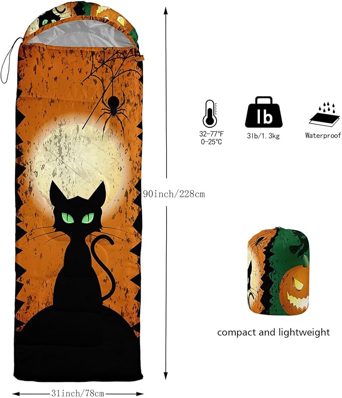 Kids Sleeping Bag for Boys Girls,Western Cowboy Print-Lightweight Warm Portable Outdoor Indoor-Waterproof Cold Weather Resistant Sleeping Bag for Camping Hiking