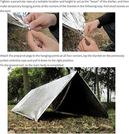 Emergency Blankets for Foil Blanket x6 Pack, Mylar Blankets, Space Blanket,Thermal Blankets Emergency Supplies Car Aluminum Blanket Camping Shelter for Survival Kits