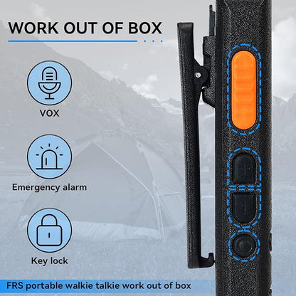 Retevis B3H Portable FRS Two-Way Radios,New Version of RT22(3.0),Rechargeable Walkie Talkies for Adults,Channel Display,Fashion Ultra-Thin, Handsfree 2 Way Radios for Camping Hiking Hunting(2 Pack)