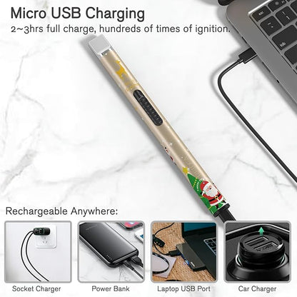 REIDEA Lighter S4 Pro Candle Lighter, Electric Lighters USB Rechargeable with Safety Switch Button and Power Indicator for Fireworks and BBQ Cooking, Fireworks, Family Use and Camping, Christmas