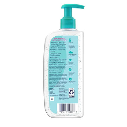 Clean & Clear Morning Burst Oil-Free Hydrating Facial Cleanser with BHA, Cucumber & Aloe Extracts, Face Wash Gently Removes Oil & Pore Clogging Impurities, 8 fl. oz