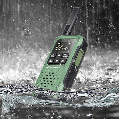 Rechargeable Walkie Talkies Two Way Radio IP67 Waterproof Long Range 5 Miles Two Way Radios Floating Flashlight & SOS Emergency Lamp, NOAA Weather Alert Walkie-Talkie Green