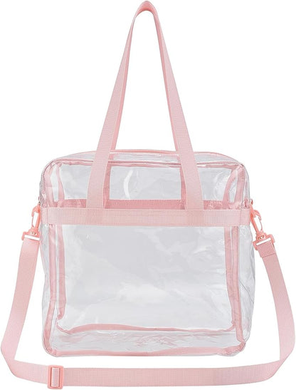 USPECLARE Clear Tote Stadium Approved, Security Travel & Gym Clear Bag for Work Sports Games Concerts