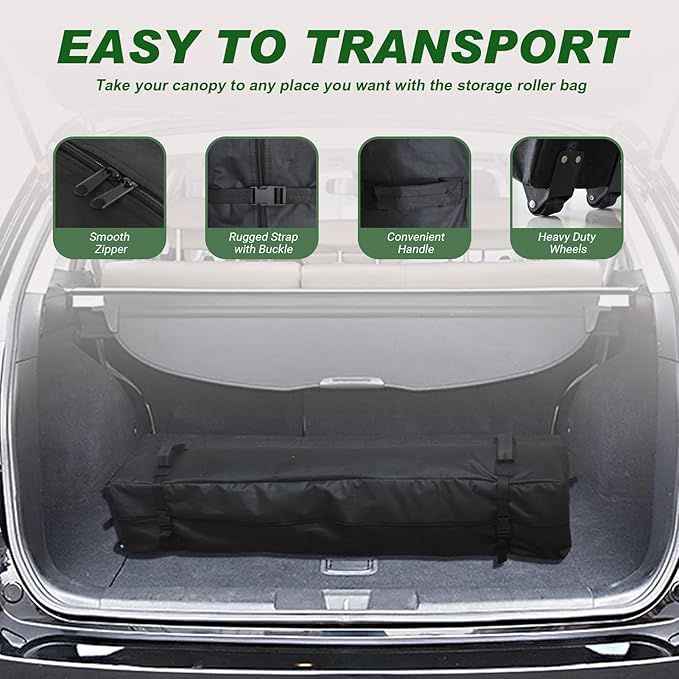 Eurmax USA NOMATTER ONE-Person Open&Close 10x10ft Pop Up Canopy Tent，Portable Shelter Canopy for Outdoor Events，Instant Canopies, Temporary Sunshade,Bonus 4 Sand Bags(Blue)