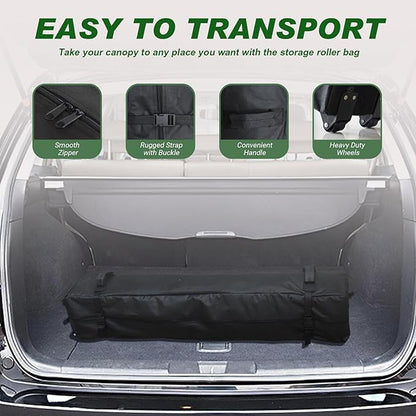 Eurmax USA NOMATTER ONE-Person Open&Close 10x10ft Pop Up Canopy Tent，Portable Shelter Canopy for Outdoor Events，Instant Canopies, Temporary Sunshade,Bonus 4 Sand Bags(Blue)