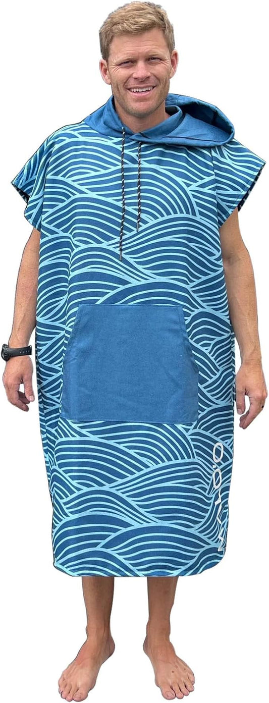 Malo'o Nalu Surf Poncho Changing Robe with Hood - Soft & Warm -Children & Adult Sizes-Changing Towel & Poncho