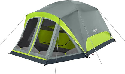 Coleman Skydome Camping Tent with Screened Porch & 5-Minute Setup, Weatherproof 4/6/8 Person Tent with Rainfly & Carry Bag, Made of PFAS-Free Materials