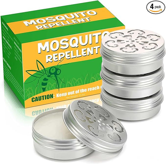 4 Pack Powerful Mosquito Repellent - Natural Deet Free Mosquito Repellent for Kids Adults Outdoor Patio Home Travel Camping Yard, Keep Mosquito Away Mosquito Barrier