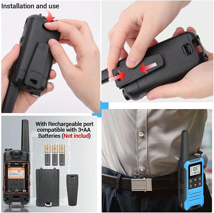 Walkie Talkies Long Range walkie talkie for Adults with 22 Channels FRS Radio for Kids VOX Scan LCD Display with LED Flashlight for Field, Survival Biking Hiking Cruise Ship Camping (no battery)