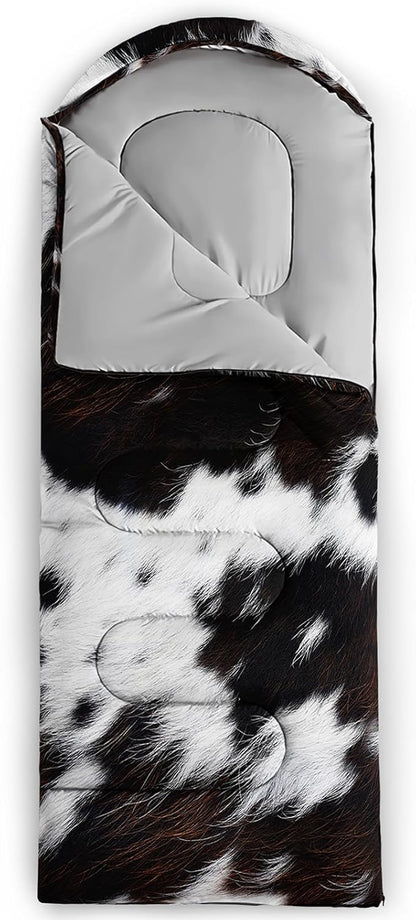 Sleeping Bags for Adults and Kids，3D Printing Camping Sleeping Bag for Girls Boys Lightweight Waterproof Cold/Warm 3-Season，Outdoor Travel with Compression Bags