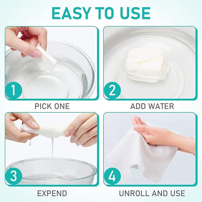 10PCS Compressed Towels, Reusable Toilet Paper Tablets Coin Tissues Camping Wipes, Portable Towels for Home Beauty and Outdoors Hiking