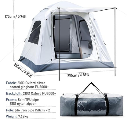 Automatic Inflatable Camping Tent，Easy Set up 3-4 Person Glamping Outdoor Air Blow Up Tents, Quick Setup Air Tent with a Built-in air Pump,Waterproof Inflatable House Tent for Adults
