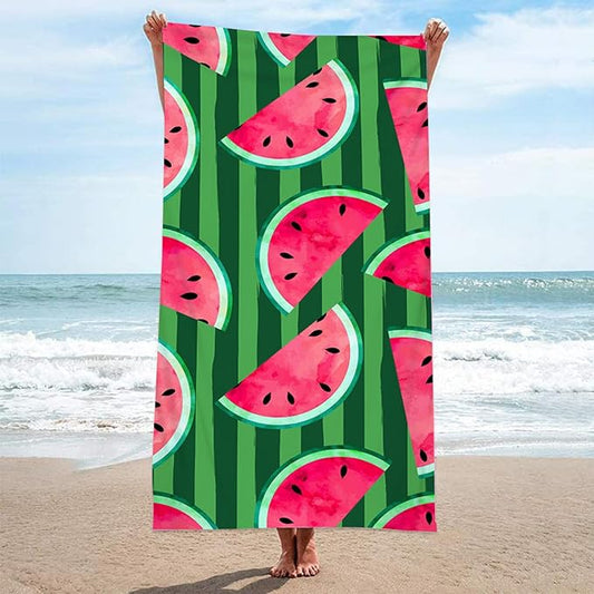 Large Lightweight Quick Dry Beach Towel, Microfiber Beach Towels for Kids Adults Women 63”x32” Sand Free Travel Camping Towel - Beach Accessories Vacation Essential Gift (Stlye-2)