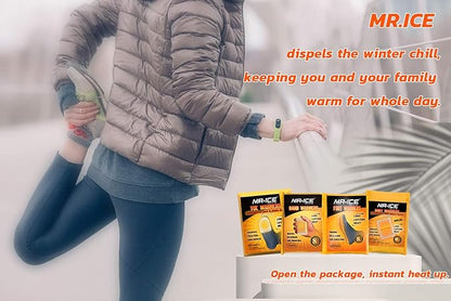 MR.ICE 7/14/20/40 Packs Body Warmers Large Pads for Women Men Kids, with Adhesive Backing Gives 12 Hours Warm (5.1" x 3.7"), Big Heat Sticker for Camping Hiking