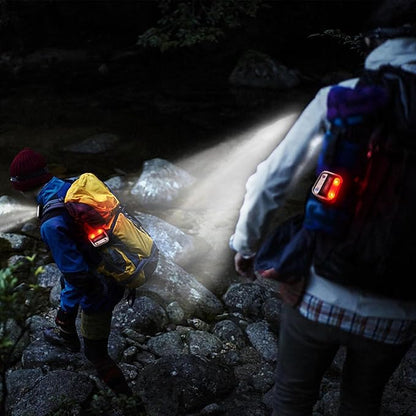 Clip on Running Lights, LED Running Lights 4 Modes Brightness with Red Strobe for Runners Joggers Camping Hiking Walking Outdoor Adventure（Gray）