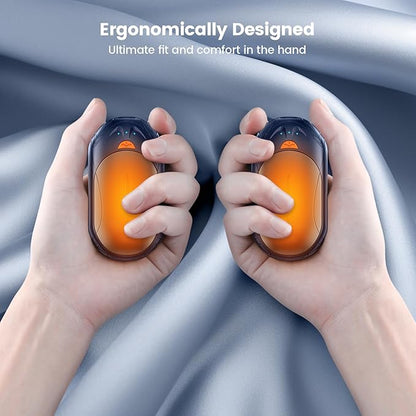 AI Hand Warmers Rechargeable 2 Pack,6000mAh Rechargeable Hand Warmer,20Hrs Long Heating Electric Hand Warmer,Portable Pocket Heater,Pocket Size Hand Warmer, Gifts for Christmas,Camping,Hunting