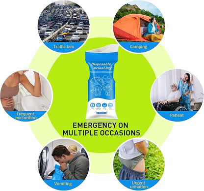 Emergency Portable Urine Bag, 6/10/20 Pack Travel Urinal Bag, Unisex Urinal Bag, Disposable Urine Bag Suitable for Camping, Travel, Traffic Jams, Pregnant Women, Children, Patients