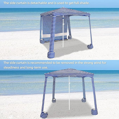 AMMSUN Beach Cabana Sidewall, Additional Privacy Sunwall for AMMSUN 6.2'×6.2' Beach Cabana, Easy Set Up and Take Down