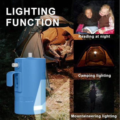 Portable Camping Shower, Built-in 4400mAh, USB Rechargeable IPX7 Waterproof Battery Shower Pump+Collapsible Bucket for Family Camp Hiking Backpacking Travel Beach Pet Flowering, Outdoor