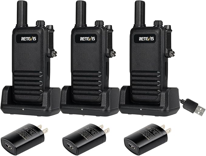 Retevis RB47 Waterproof Walkie Talkies, Portable FRS Two-Way Radios, Mini, VOX, Emergency Alarm, 2 Way Radio Long Range for Outdoors Camping (3 Pack)